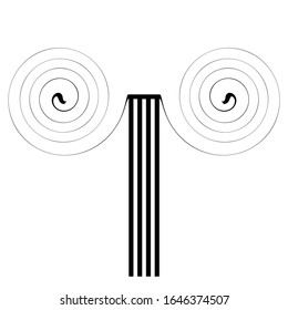 Vector, balance spiral swirl icon, design element isolated, monochrome symbol