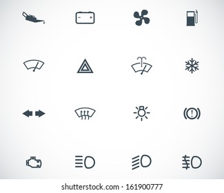 Vector Balck Car Dashboard Icons Set