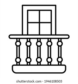 Vector Balcony Outline Icon Design
