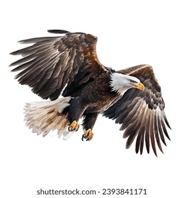 vector - bald eagle flying