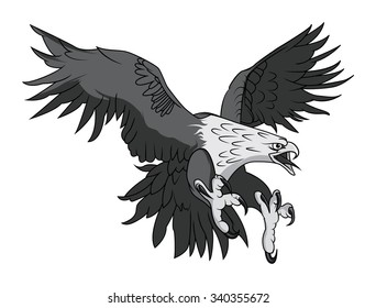 Vector Bald Eagle or Hawk Head Mascot Graphic