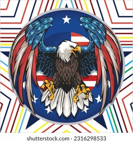 vector of the bald eagle which is the national symbol, good for use for additional design references