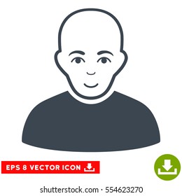 Vector Bald Man EPS vector pictograph. Illustration style is flat iconic smooth blue symbol on a transparent background.