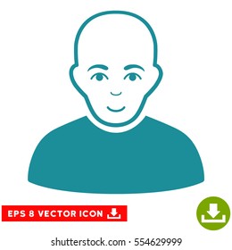 Vector Bald Man EPS vector pictograph. Illustration style is flat iconic soft blue symbol on a transparent background.