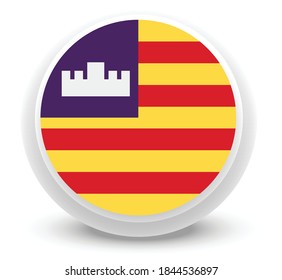 Vector - balearic islands Flag Button Icon