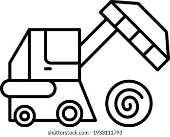 Vector Baler Outline Icon Design
