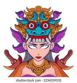 vector Balinese girl illustration art