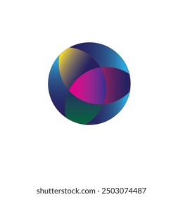 vector ball with 3 dimensional colors