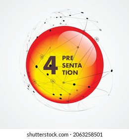 Vector ball abstract line design. Sphere with connected lines and dots. Network structure. Digital big data concept