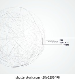 Vektorball mit abstrakten Linien auf weißem Hintergrund