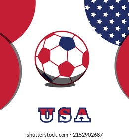 fondo de bola vectorial con bandera de estados unidos, ilustración vectorial y texto, combinación perfecta de color