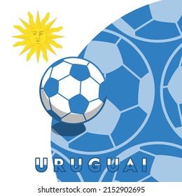 vector ball background with uruguay flag, vector illustration and text, perfect color combination