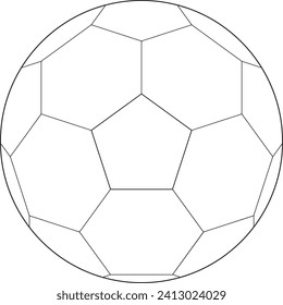 Balón vectorial en blanco y negro. Ilustración del contorno de la bola