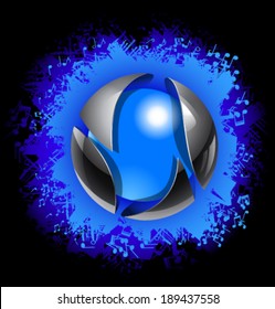 vector ball blue music