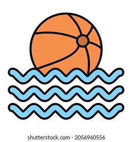 Vector Ball Float Filled Outline Icon Design
