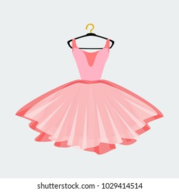 Vector of Ball Gown on Hanger. Illustration on White Background. Vector Fashion Illustration. EPS10 Vector Image.