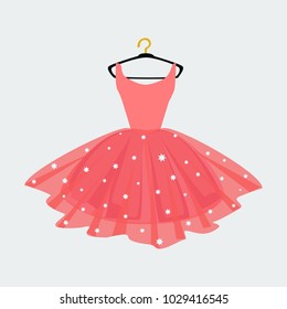 Vector of Ball Gown on Hanger. Illustration on White Background. Vector Fashion Illustration. 