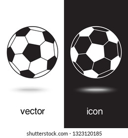 Vector ball icon on black and white background