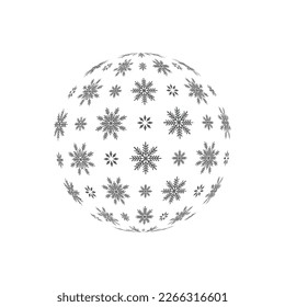 vector ball illustration of snow pattern.