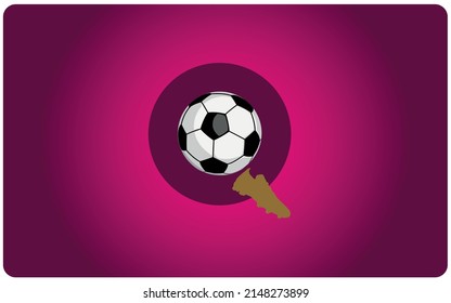 vector ball, letter Q with football shoes silhouette.