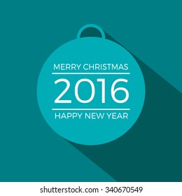 Vector ball merry christmas, happy new year 2016