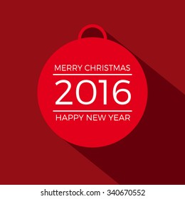 Vector ball merry christmas, happy new year 2016