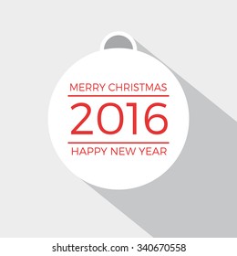 Vector ball merry christmas, happy new year 2016