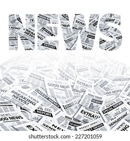 Vector ball of newspapers. Eps10. Transparency used. CMYK. Global colors. Gradients used.
