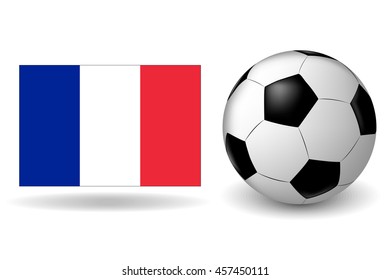 Vector ball on background of the flag of France