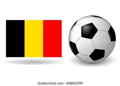 vector ball on background of the flag of Belgium