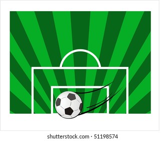 Vector Ball on a green football's field