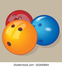 Vector ball. Realistic illustration. Bowling balls.