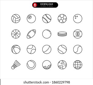 Vector ball set. sport balls icons isolated