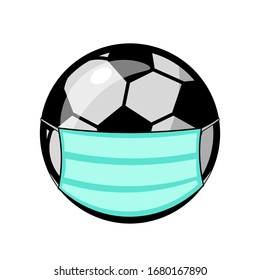 Vector ball wearing a mask, Corona Effect, Sport