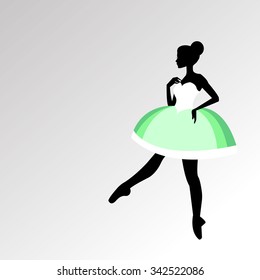 vector ballerina ballet illustration dancer dance beautiful dress girl silhouette