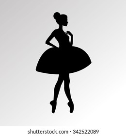 vector ballerina ballet illustration dancer dance beautiful dress girl silhouette