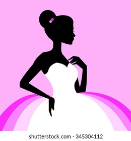 vector ballerina ballet illustration dancer dance beautiful dress girl silhouette