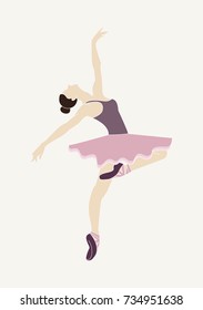 Vector ballerina girl.  Ballet dancer. Ballerina silhouette. 