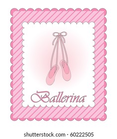 Vector ballerina pink card