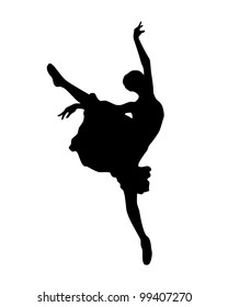 Vector ballerina silhouette Isolated on white background