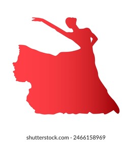 vector ballerina silhouette isolated over white.Dancing flowing ballerina silhouette eps10 graphic vector icon isolated over white background.beautiful dancing women vector symbol element for design.