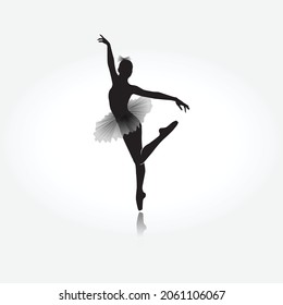 Vector of the ballet dancer. Dance girl ballet silhouettes.	
