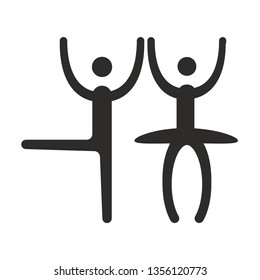Vector ballet dancer icon. theatre monochrome flat symbol isolated. Ballet sign, logo illustration.