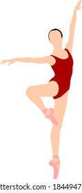 Vector of a ballet dancer on white background