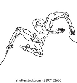 Vector ballet dancer. One line dancer.