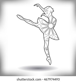 Vector Ballet Dancer Painted Silhouette Isolated Stock Vector (Royalty