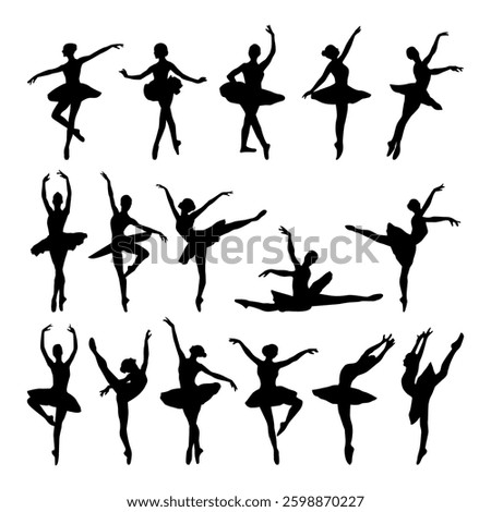 vector ballet dancer silhouette of dancing ballerina illustration