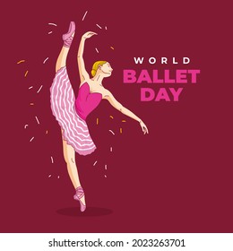 Vector ballet dancer - World ballet day