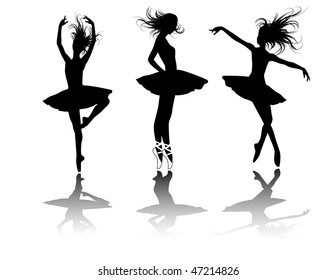 the vector ballet dancers silhouette set