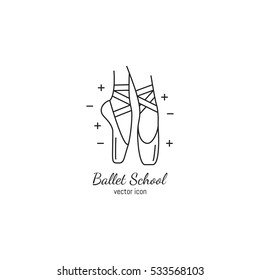 Vector Ballet Icon In Trendy Linear Style. Pointe Shoe Isolated On White Background